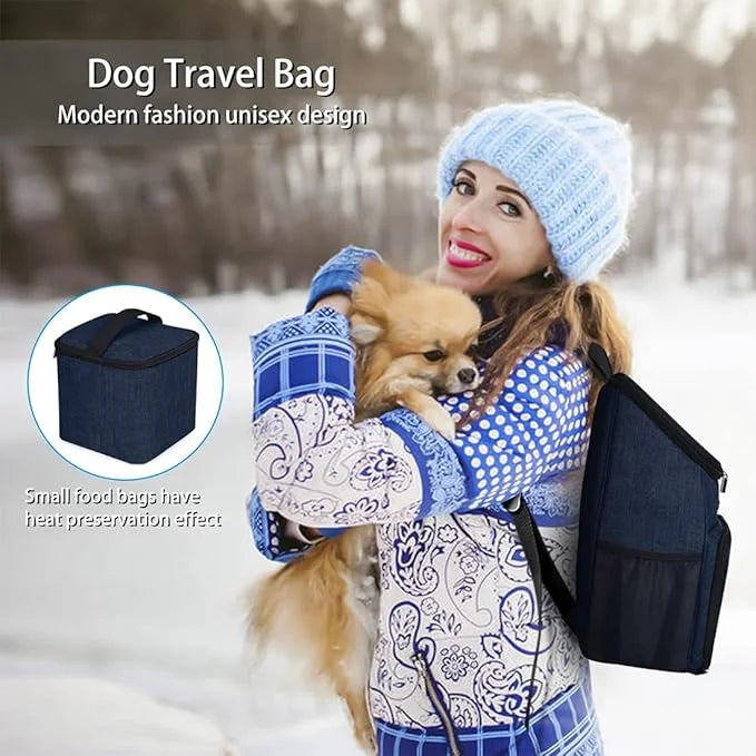 BAGLHER丨Dog Travel Bag, Airline Approved Pet Supplies Backpack, Dog Travel Backpack with 2 Silicone Collapsible Bowls and ...