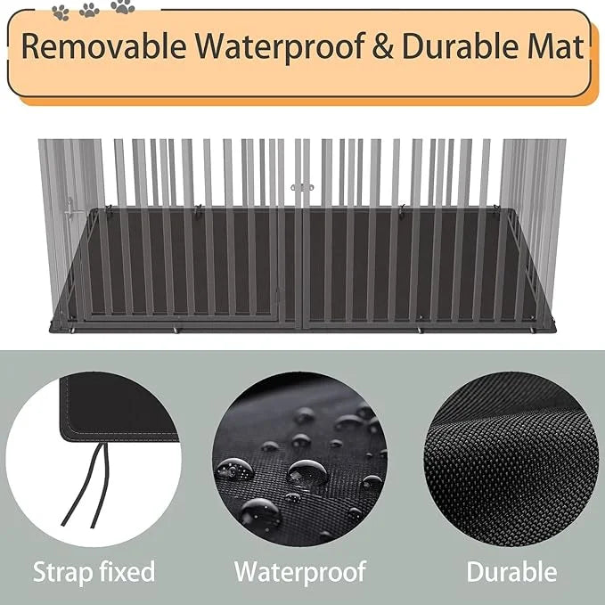 70" L x 28" H Extra Long Steel Tube Dog Crate with Mat Base, Heavy Duty Dog Crates for Large Dogs, Big Dog Cage, Dog Kenne...