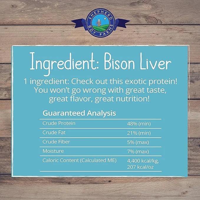 Freeze Dried Dog and Cat Treats, Bison Liver, All Natural Freeze-Dried Dog Treat & Dog Snacks, Made in USA, High in Protei...