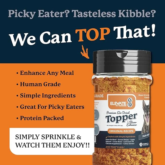 100% Human Grade - Dog Food Toppers for Picky Eaters - Air Dried, All Natural, USA Grass Fed Beef - Limited Ingredient, Gr...
