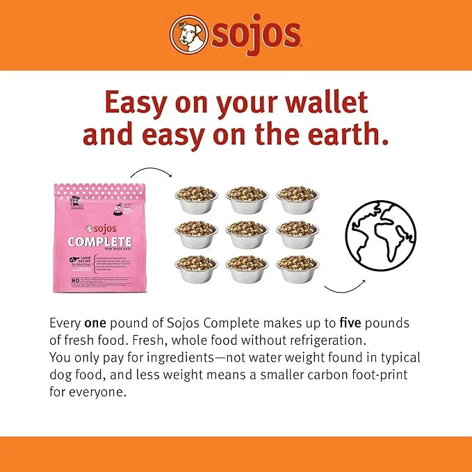 Sojos Complete Lamb Recipe Dehydrated Dog Food, 7 lb - Product Image