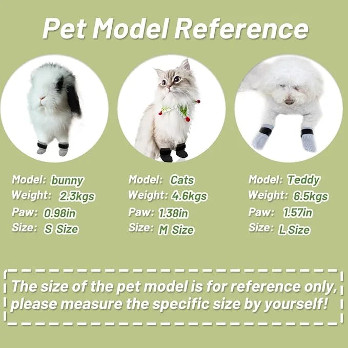 4 PCS Cat Mittens to Prevent Scratching,Mesh Breathable Cat Shoes,Adjustable Cats Anti Scratch Gloves,Suitable for Cats Wh...