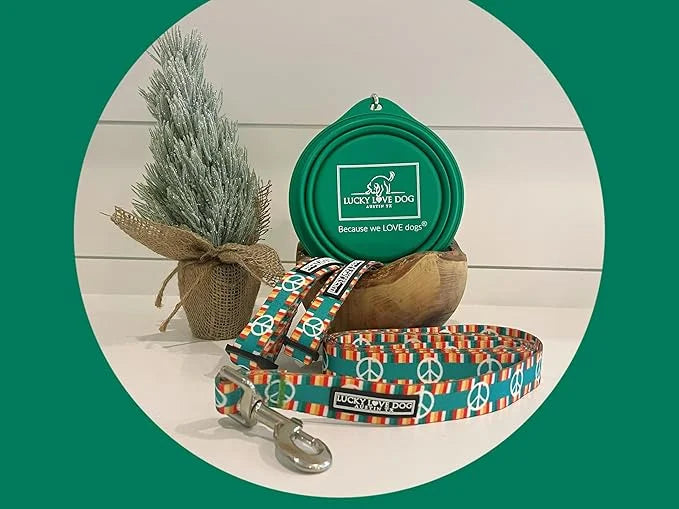 Lucky Love Dog Collar, Collars for Small Dogs, Peace Sign Dog Collar, Easy On & Off Clasp Accessory, Peace On Earth, Small...