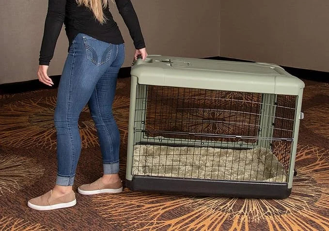 Pet Gear “The Other Door” 4 Door Steel Crate for Dogs/Cats with Garage-Style Door, Includes Plush Bed + Travel Bag, No Too...