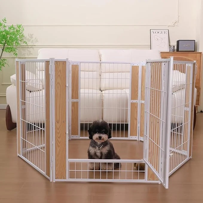 Heavy Duty Dog Playpen 32 Inch Height - Indoor Outdoor Pet Fence Enclosure for Medium and Small Dogs - Foldable Puppy Exer...
