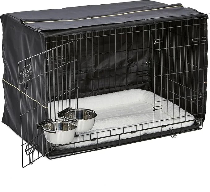 Midwest Homes for Pets 2 Door iCrate Pet Bed, Cover & 2 Bowls, 36" Kit/Medium/Large Dog Breed - Product Image