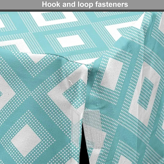 Lunarable Geometric Dog Crate Cover, Nested Diagonal Squares with Tiny Polka Dots Symmetric Repetition, Easy to Use Pet Ke...