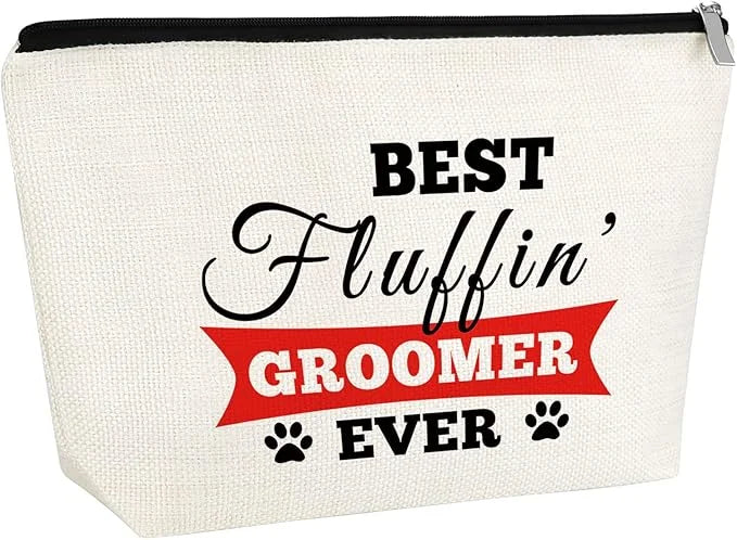 Thank You Gift Dog Groomer Gift for Women Pet Groomer Gift for Dog Stylist Makeup Bag Dog Hairdresser Cosmetic Bag Dog Gro...
