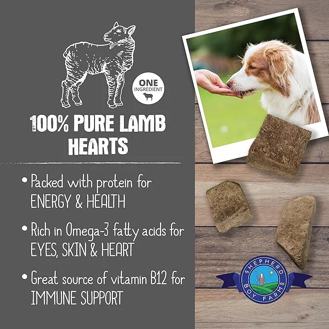 Freeze Dried Dog and Cat Treats, Lamb Heart, All Natural Single Ingredient Freeze-Dried Dog Treat & Dog Snacks, Made in US...