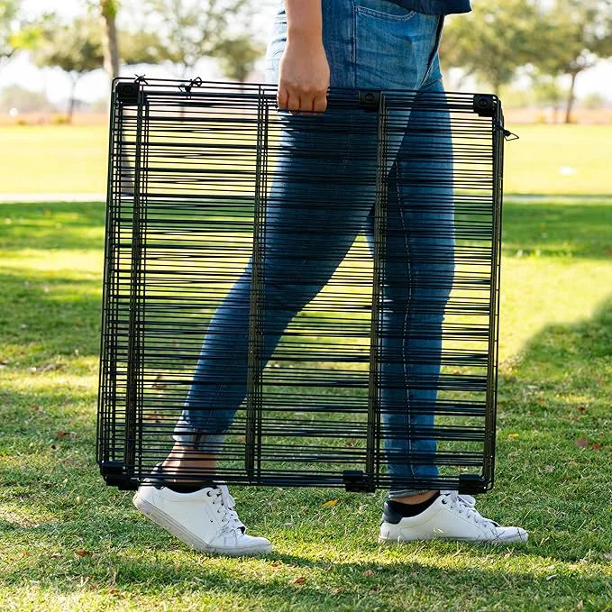 IRIS USA Metal Dog Playpen, 8-Panel 24" Pet Playpen, Puppy Playpen, Indoor/Outdoor Dog Fence, 58 x 58 x 24, Foldable, Cust...