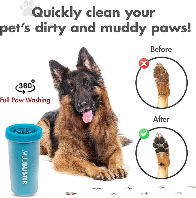 Dexas MudBuster Portable Dog Paw Cleaner, Large, Blue (PW720312) - Product Image