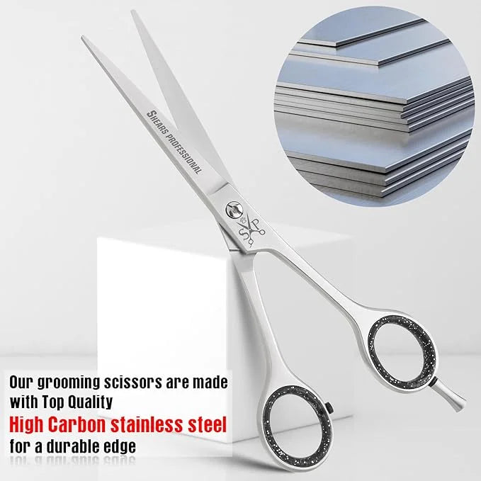 Professional Barber Scissor for Hair Cut Styles Hair Cutting Scissors, All Purpose 4.5 Inch Stainless Steel, Sharp Edge Bl...