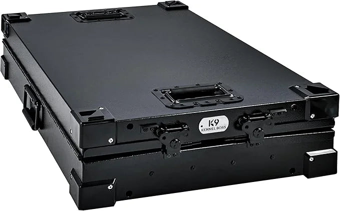 Heavy Duty Fully Collapsible Powder-Coated Aluminum Dog Crate - Small (Black) - Product Image