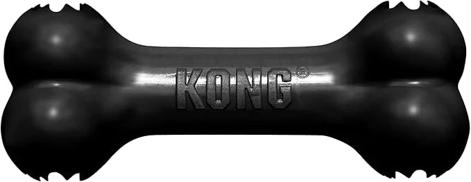 KONG - Extreme Goodie Bone - KONG's Most Durable Natural Rubber Dog Bone for Power Chewers - Black - For Medium Dogs - Pro...