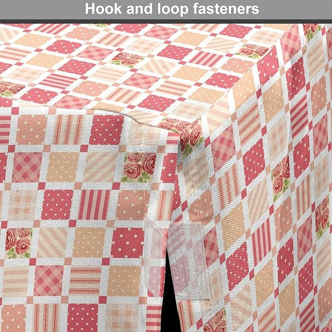 Lunarable Dusty Rose Dog Crate Cover, Patchwork Inspired with Different Patterned Squares Shabby Form Style, Easy to Use P...