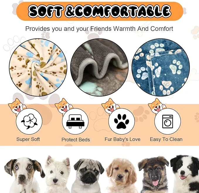 1 Pack 3 Blankets for Dogs, Dog Blankets for Large Dogs, Medium Dog Blanket Super Soft Fluffy Premium Fleece Pet Blanket F...