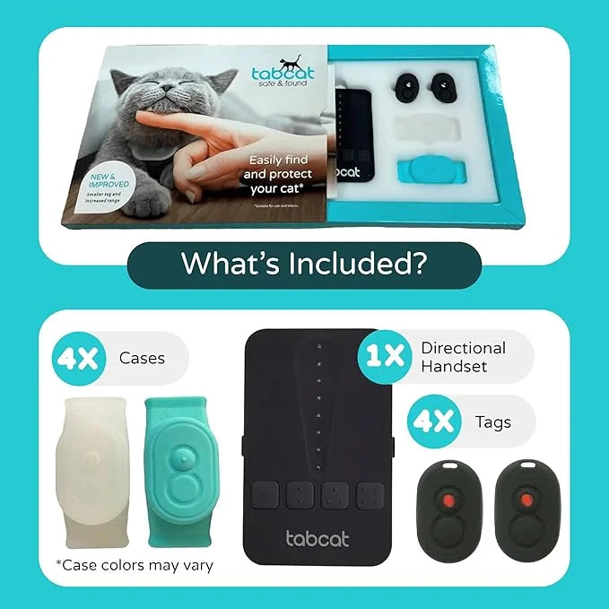 Tabcat V2 Cat & Kitten Tracker - More Accurate Than GPS - No Monthly Fee or Subscription - Includes 4 Homing Tags - Up to ...