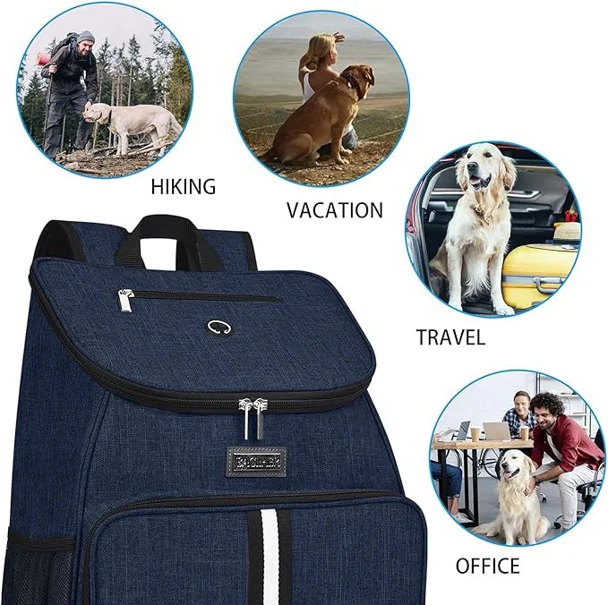 BAGLHER丨Dog Travel Bag, Airline Approved Pet Supplies Backpack, Dog Travel Backpack with 2 Silicone Collapsible Bowls and ...