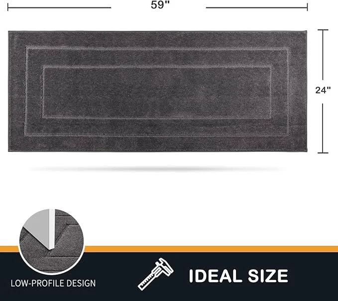 PURRUGS Dirt Trapper Door Mat 24" x 59.5", Non-Slip/Skid Machine Washable Entryway Rug, Dog Door Mat, Super Absorbent Welc...