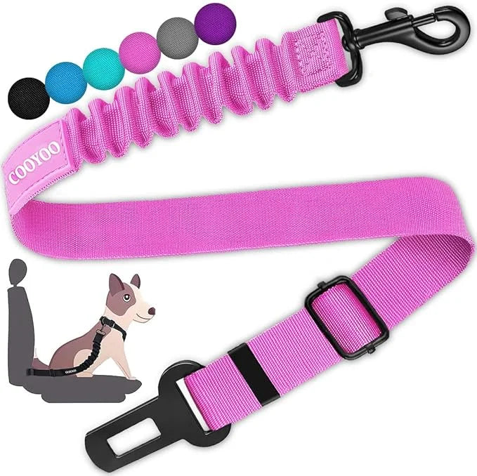 COOYOO Dog Seat Belt,3 Piece Set Retractable Dog Car Harness Adjustable Dog Seat Belt for Vehicle Nylon Pet Safety Seat Be...