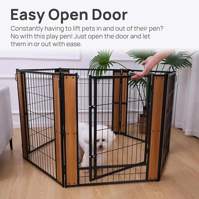 Heavy Duty Dog Playpen - 32 Inch Height - Indoor/Outdoor Pet Fence - Foldable Exercise Pen for Medium & Small Dogs - Produ...