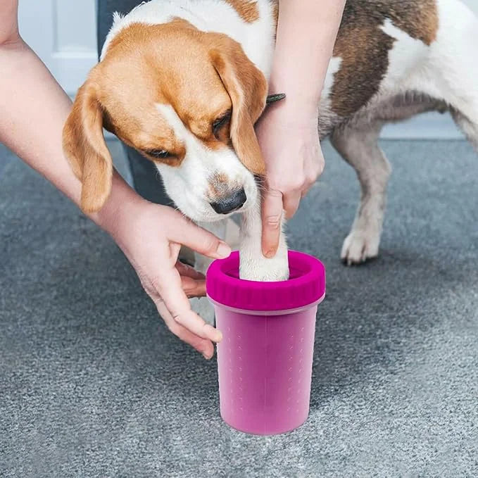 2 Pack Portable Dog Paw Cleaner, Washer, Buddy Muddy Pet Foot Cleaner for Medium Breed Dogs and Cats, Pink - Product Image