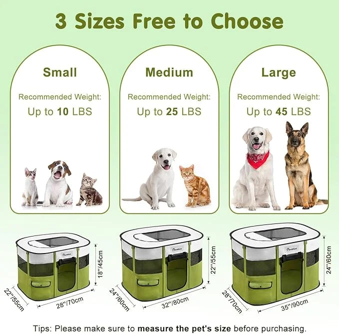 Dog Playpen, Portable Pet Playpen Cat PlayPen, 600D Oxford Dog Kennel Tent Crate, Waterproof&Breathable, Indoor Outdoor Tr...