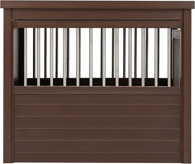 New Age Pet® ECOFLEX® Dog Crate End Table - Medium, Russet Brown, Durable Wood-Plastic Composite with Stainless Steel Latc...