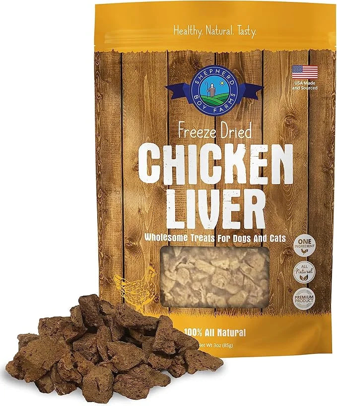 Freeze Dried Dog and Cat Treats, Chicken Liver, All Natural Single Ingredient Freeze-Dried Dog Treat & Dog Snacks, Made in...
