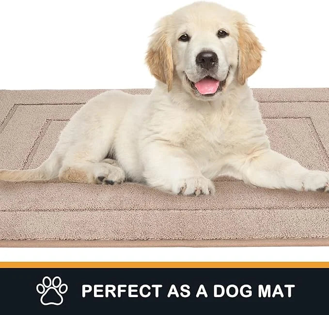 PURRUGS Dirt Trapper Door Mat 24" x 59.5", Non-Slip/Skid Machine Washable Entryway Rug, Dog Door Mat, Super Absorbent Welc...