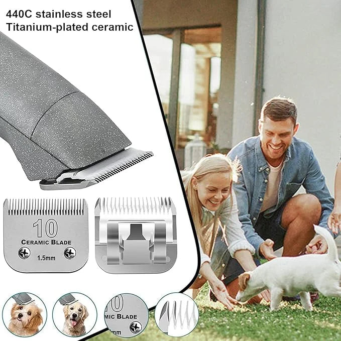 10 Blade Dog Grooming Clipper Blades Compatible with Andis Dog Clippers,Detachable Stainless Steel Blade,Size 10, 1/16-Inc...