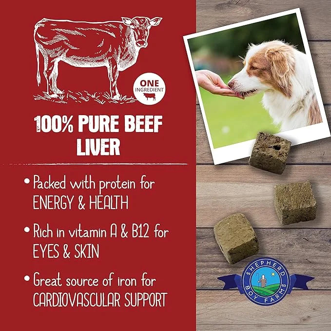 Freeze Dried Dog and Cat Treats, Beef Liver, All Natural Single Ingredient Freeze-Dried Dog Treat & Dog Snacks, Made in US...