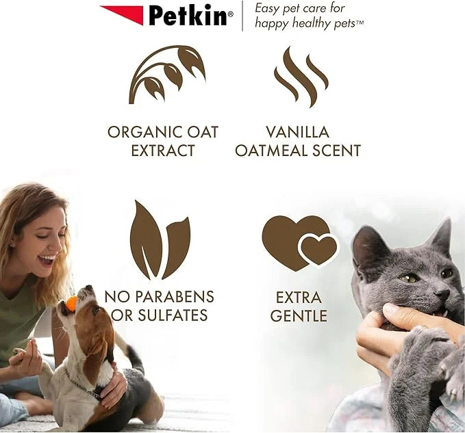 Petkin Mega PetWipes, 200 Wipes - Oatmeal Pet Wipes for Dogs and Cats, Use on Face, Paws, Ears, Body and Eye Area - Ideal ...