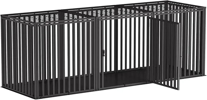 70" L x 28" H Extra Long Steel Tube Dog Crate with Mat Base, Heavy Duty Dog Crates for Large Dogs, Big Dog Cage, Dog Kenne...