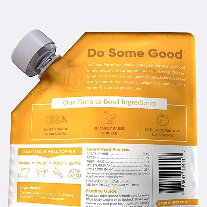 Open Farm Bone Broth, Food Topper for Both Dogs and Cats with Responsibly Sourced Meat and Superfoods Without Artificial F...