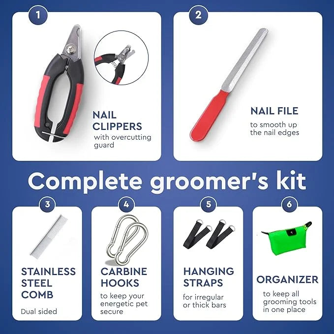 Dog Hammock for Grooming – Hanging Harness for Nail Trimming, Clipping, Pet Grooming Hammock Sling – Dog Holder, Hanger, R...
