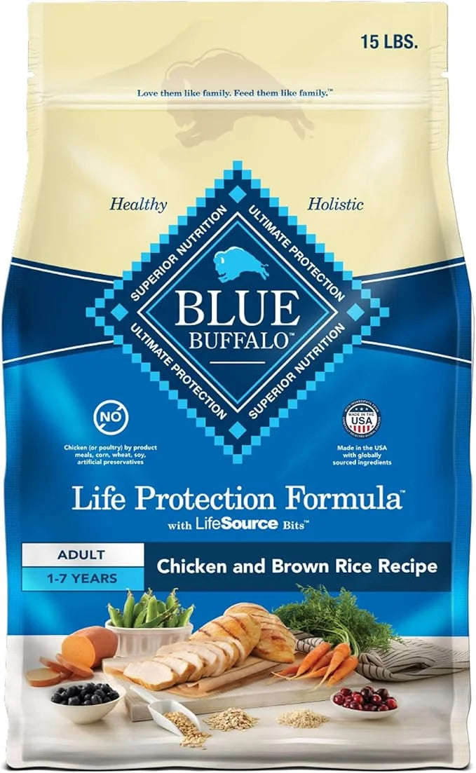 Blue Buffalo Life Protection Formula Adult Dry Dog Food, Helps Build and Maintain Strong Muscles, Made with Natural Ingred...