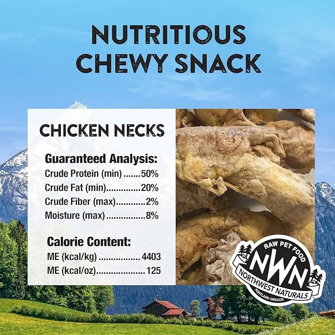 Northwest Naturals Raw Rewards Freeze-Dried Chicken Neck Treats for Dogs and Cats - Whole Neck - Healthy, 1 Ingredient, Hu...