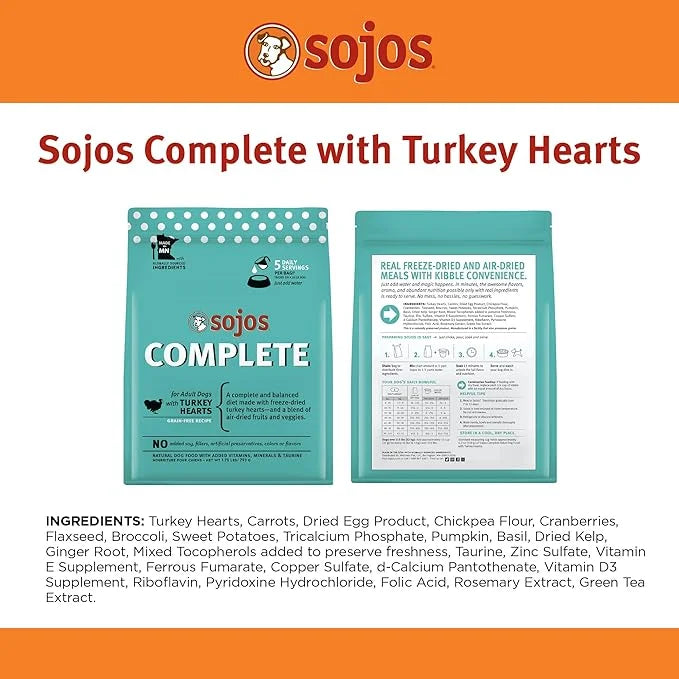 SOJOS Complete Turkey Recipe Dehydrated Dog Food, 1.75 lb, Blue - Product Image