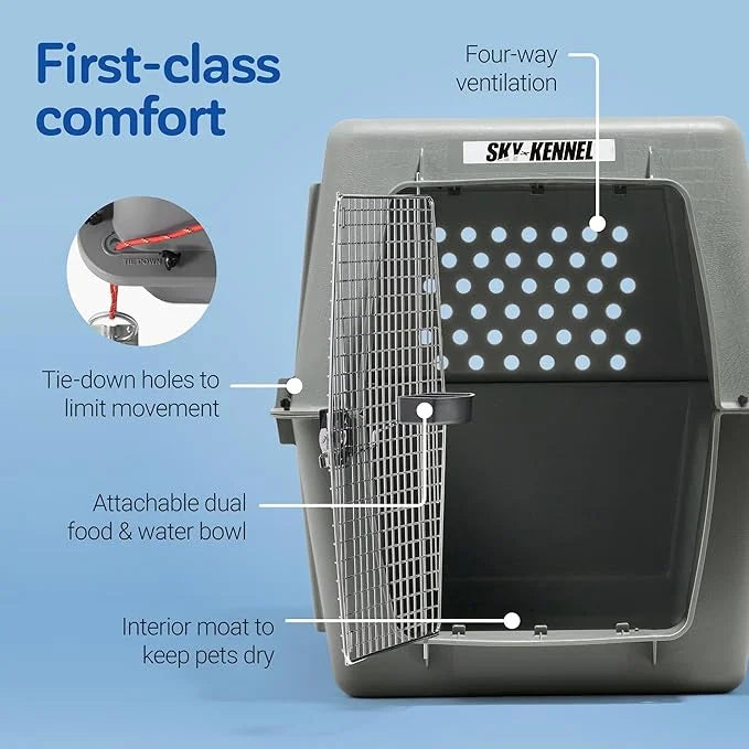 Petmate Sky Kennel - For Air and Travel, Airline Approved Dog Crate for Pets 90-125 lbs, Heavy Duty Dog Kennel, Made in th...