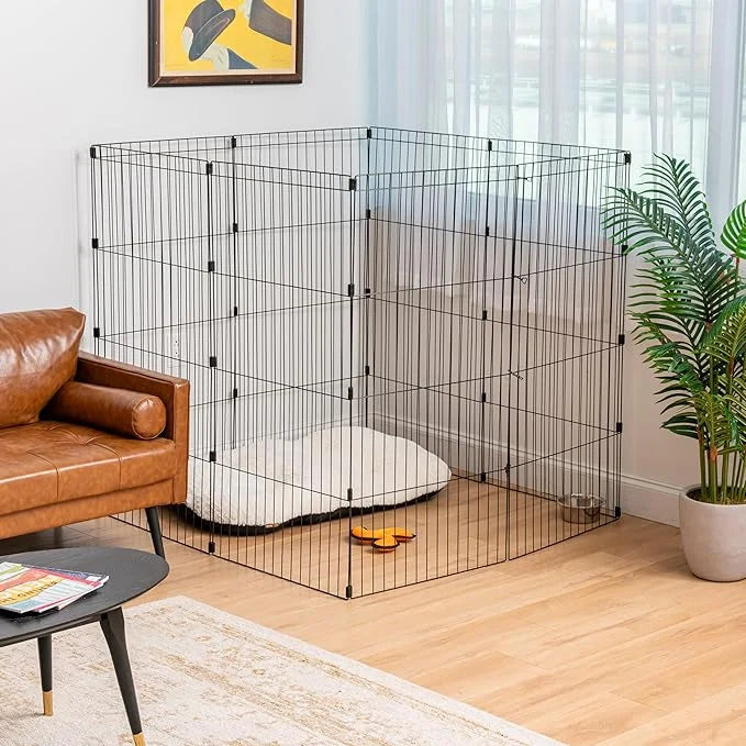 IRIS USA Metal Dog Playpen, 8-Panel 48" Pet Playpen, Puppy Playpen, Indoor/Outdoor Dog Fence, 58 x 58 x 48, Foldable, Cust...
