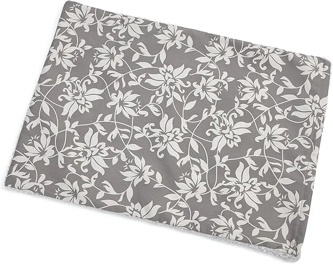 MidWest Homes for Pets Quiet Time Reversible Crate Pan Cover 24' Gray Floral/Fleece - Product Image