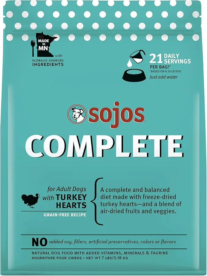 Sojos Natural Pet Food Complete Turkey Recipe Dehydrated Dog Food, 7 lb, Blue - Product Image