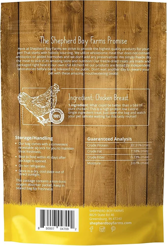 Freeze Dried Dog and Cat Treats, Chicken Breast, All Natural Freeze-Dried Dog Treat & Dog Snacks, Made in USA, High in Pro...