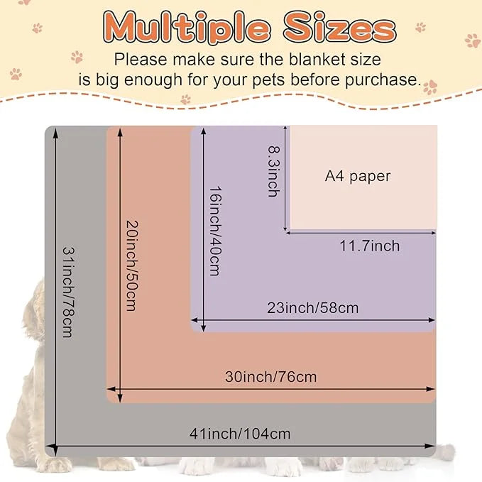 1 Pack 3 Dog Blankets for Small Dogs, Soft Fleece Dog Blanket Fluffy Pet Blanket Warm Sleep Mat Cute Paw Print Puppy Cat B...