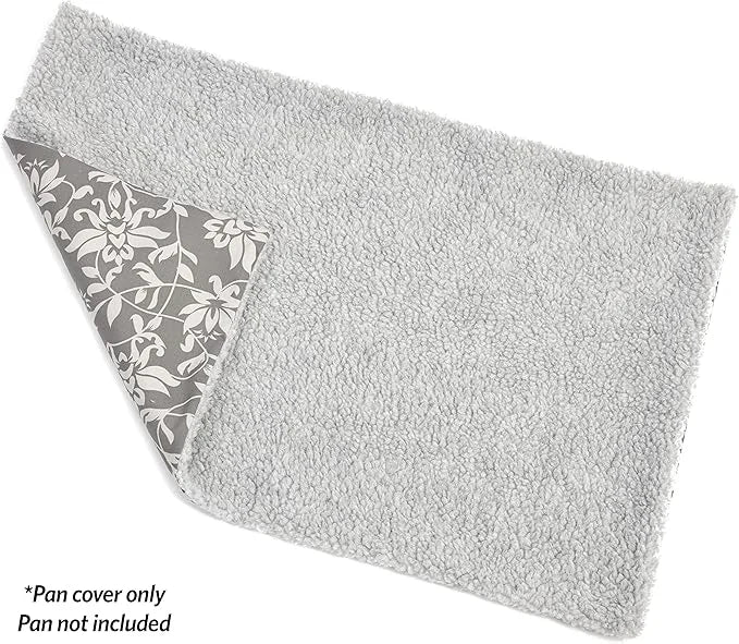 MidWest Homes for Pets Quiet Time Reversible Crate Pan Cover 30' Gray Floral/Fleece - Product Image