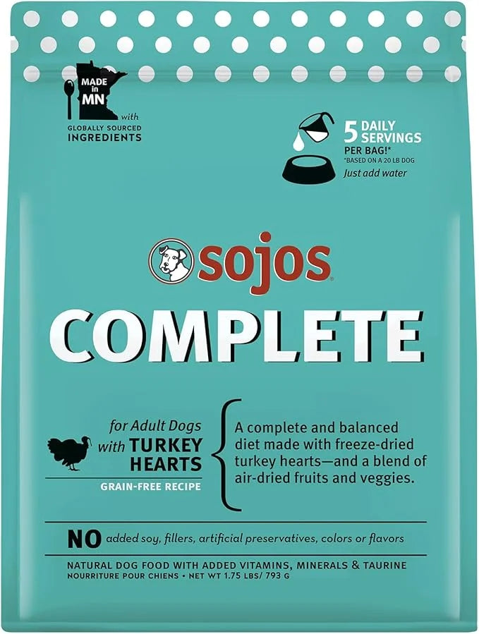 SOJOS Complete Turkey Recipe Dehydrated Dog Food, 1.75 lb, Blue - Product Image