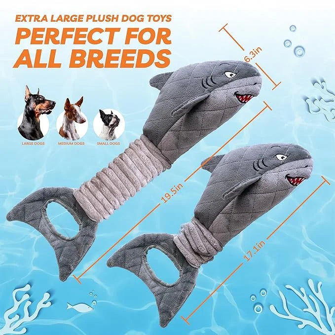 Dog Toys for Small Dogs, Squeaky Tough Dog Toys for Aggressive Chewers, Plush Dog Chew Toys for Teething, Interactive Shar...