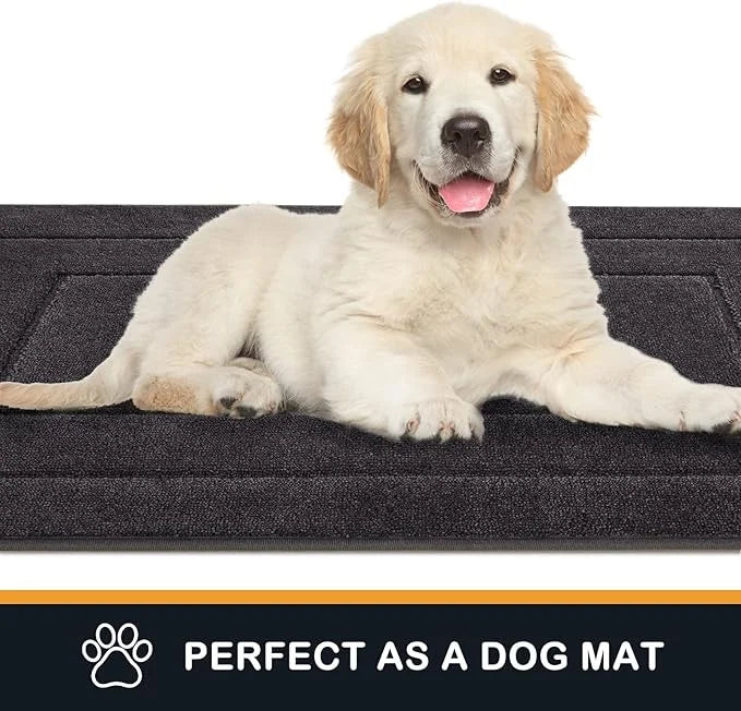 PURRUGS Dirt Trapper Door Mat 32" x 70", Non-Slip/Skid Machine Washable Entryway Rug, Dog Door Mat, Super Absorbent Welcom...