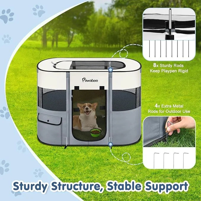 Dog Playpen, Portable Pet Playpen Cat PlayPen, 600D Oxford Dog Kennel Tent Crate, Waterproof&Breathable, Indoor Outdoor Tr...